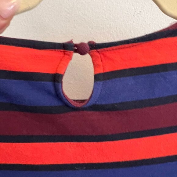 French Connection Striped Sheath Dress - Red/Blue/Maroon - Size 4 - Picture 4 of 8